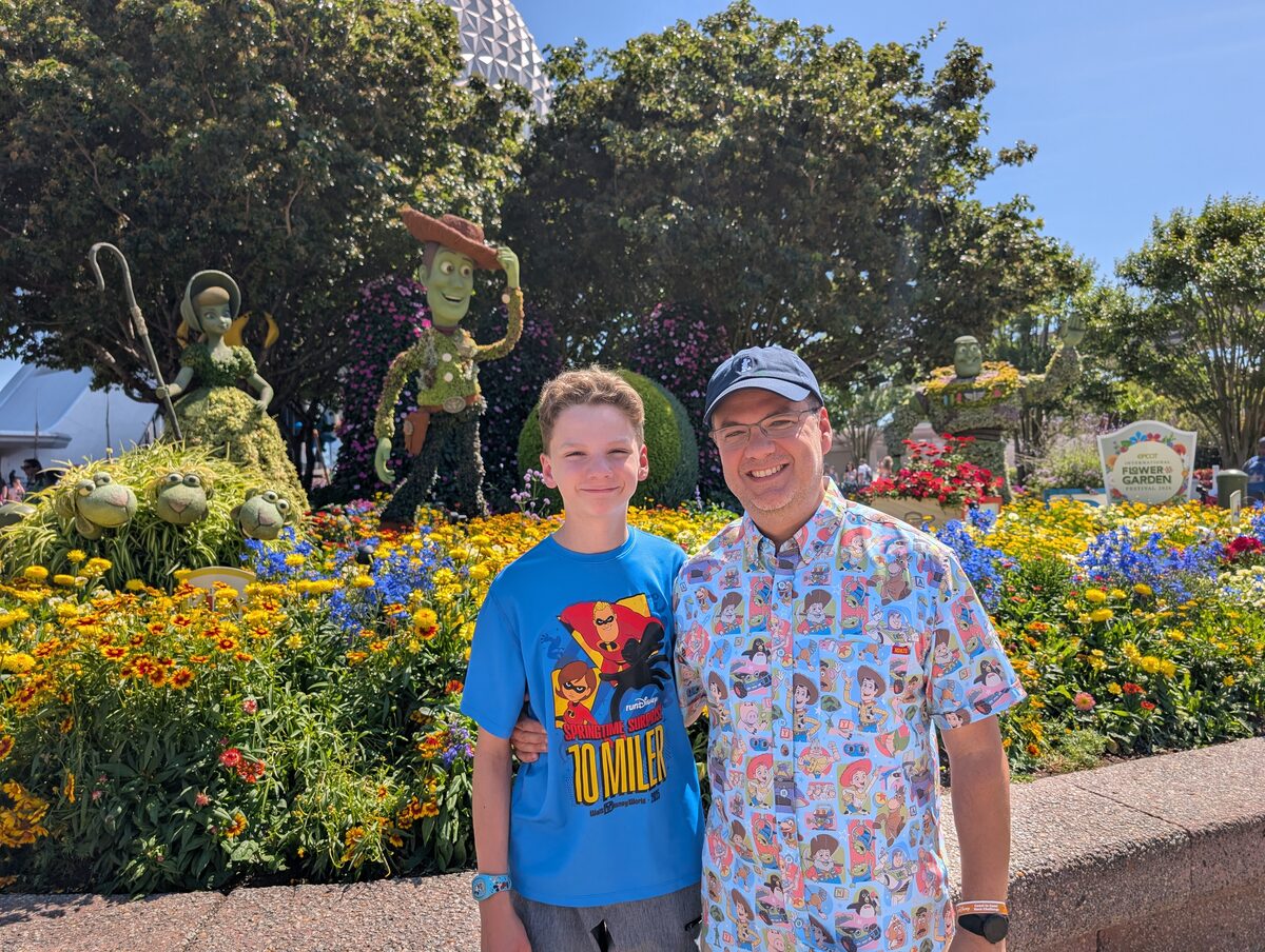 Epcot front with the Spaceship Earth